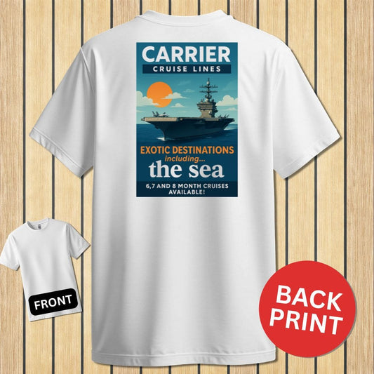 NavyHumor Classic Cotton T-shirt White / S Carrier Cruise Lines