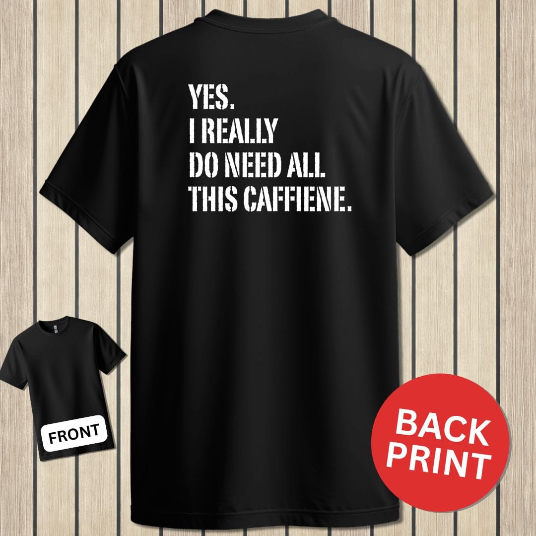 NavyHumor Classic Tee Black / S All This Caffeine