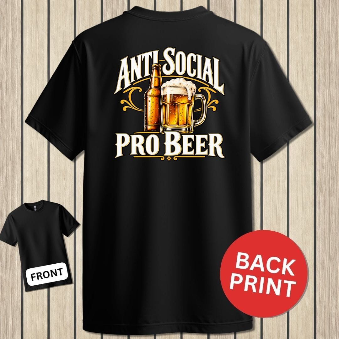 NavyHumor Classic Tee Black / S Anti Social, Pro Beer