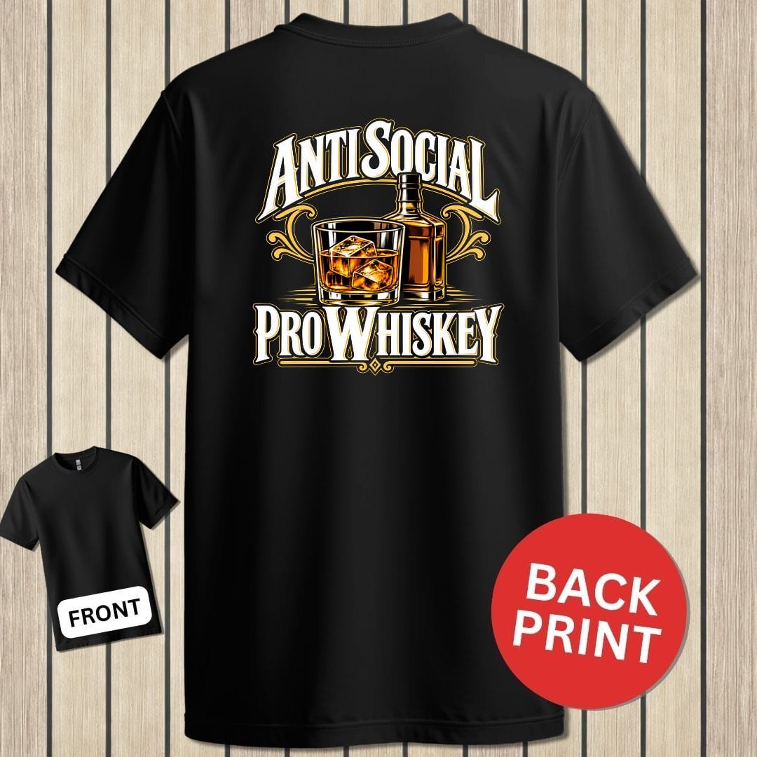 NavyHumor Classic Tee Black / S Anti Social, Pro Whiskey
