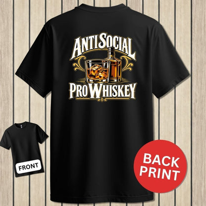 NavyHumor Classic Tee Black / S Anti Social, Pro Whiskey
