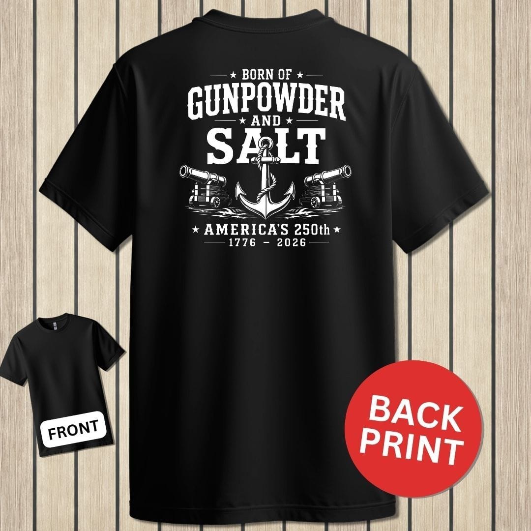NavyHumor Classic Tee Black / S Born of Gunpowder & Salt - America's 250th