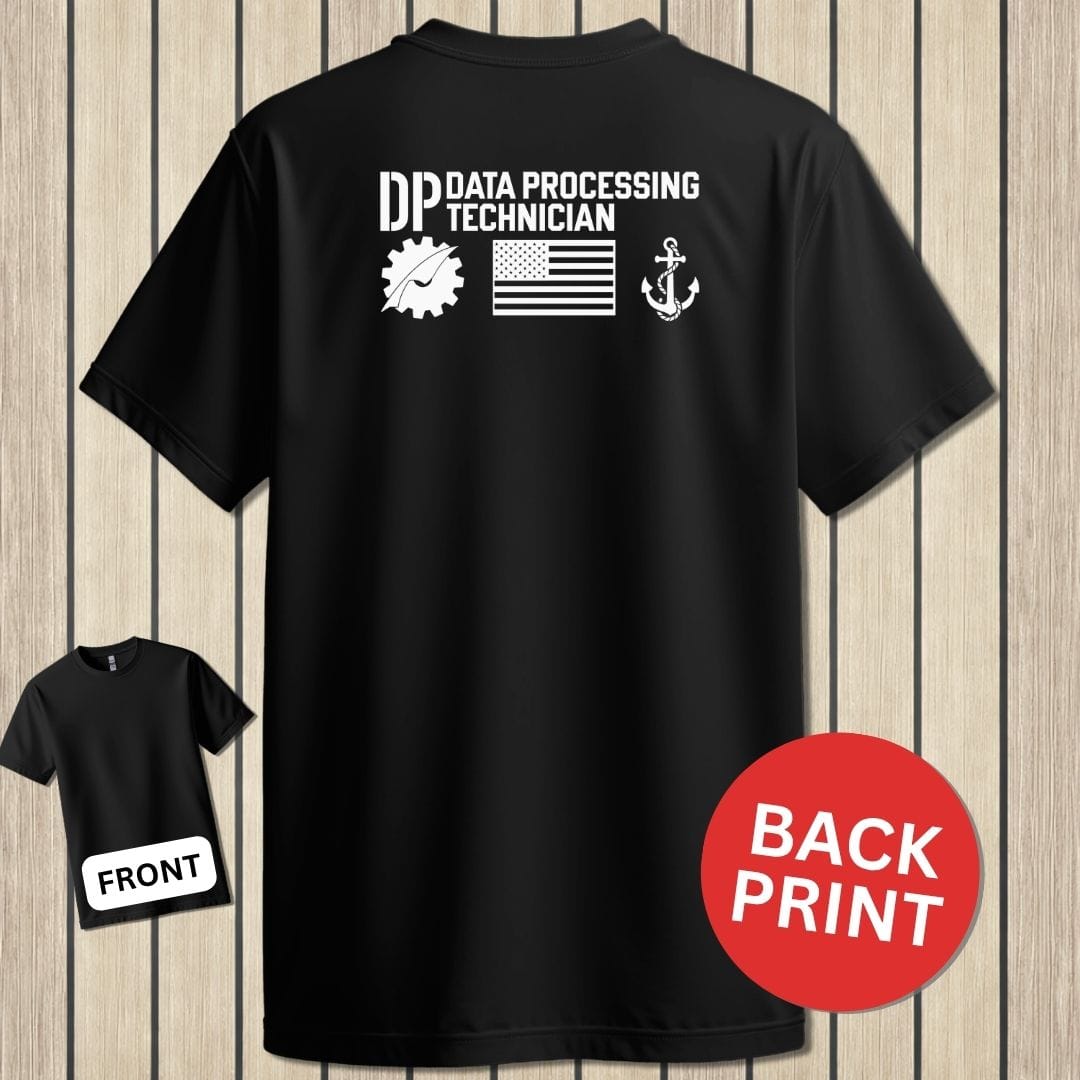 NavyHumor Classic Tee Black / S DP - Flag & Anchor