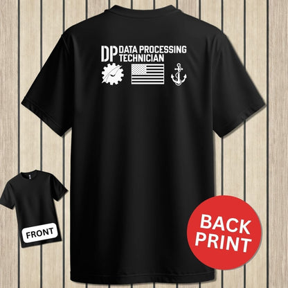 NavyHumor Classic Tee Black / S DP - Flag & Anchor