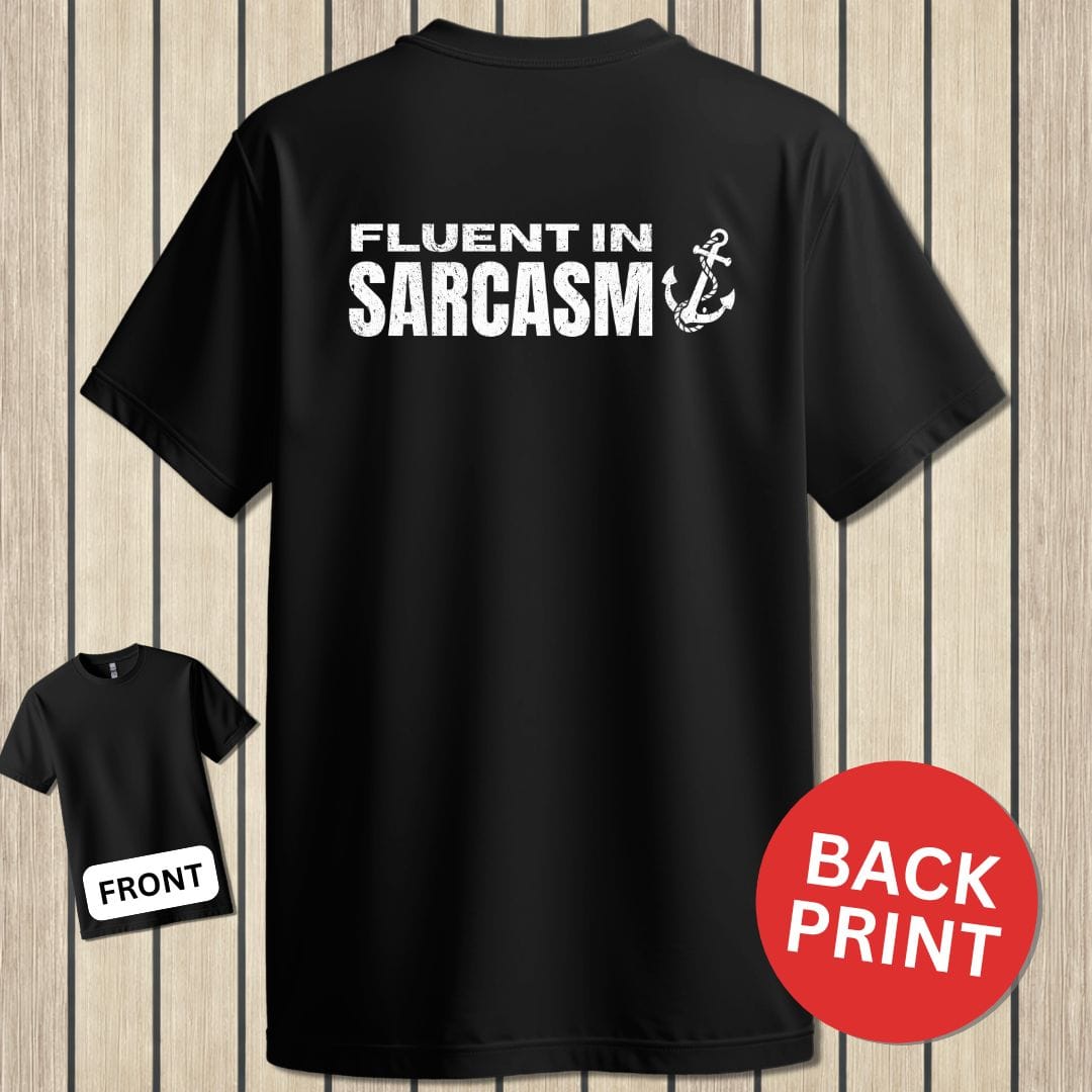 NavyHumor Classic Tee Black / S Fluent In Sarcasm