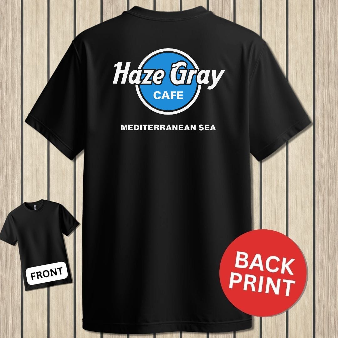 NavyHumor Classic Tee Black / S Haze Gray Cafe - Mediterranean Sea