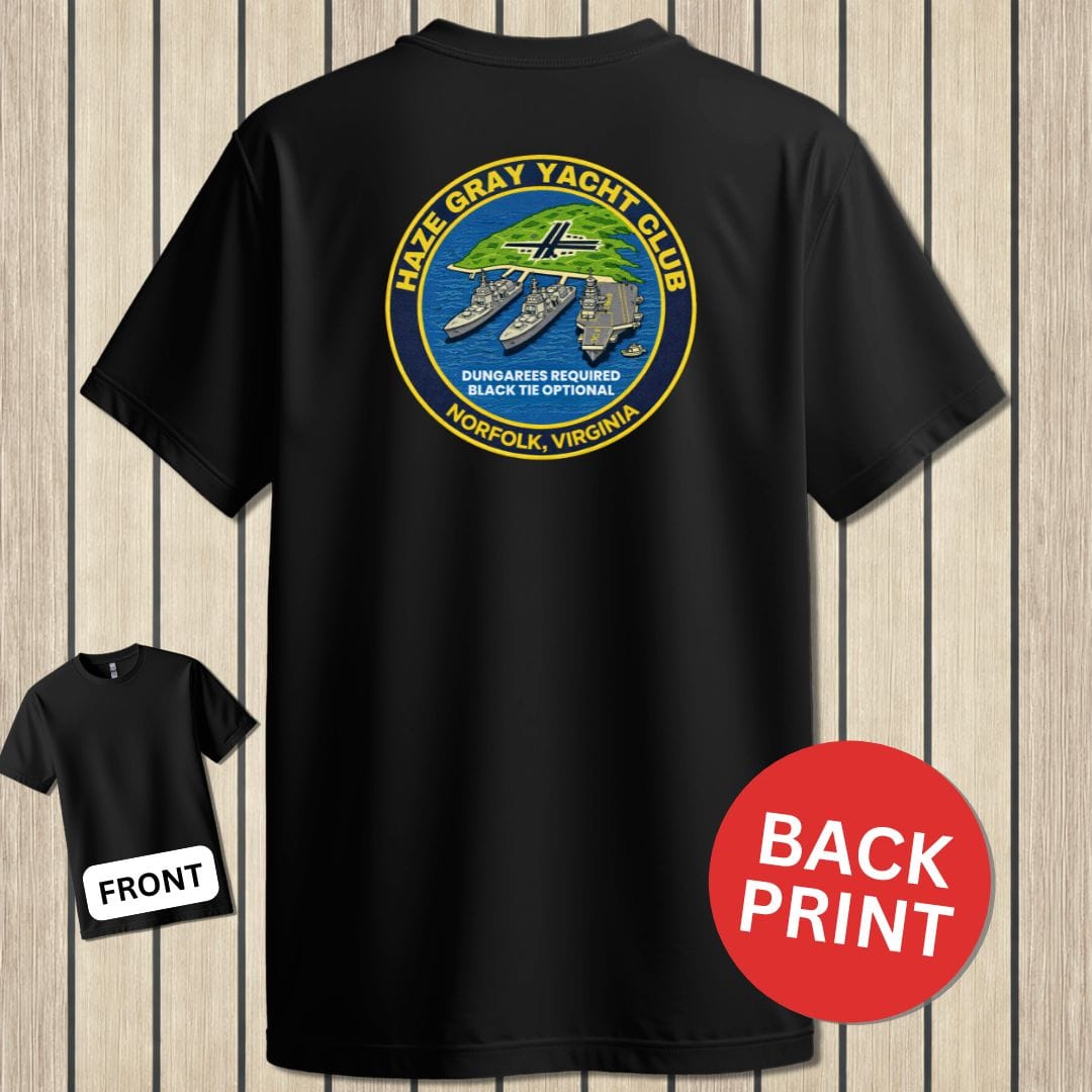 NavyHumor Classic Tee Black / S Haze Gray Yacht Club - Norfolk