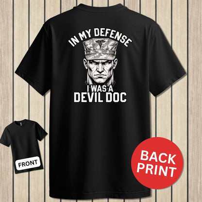 NavyHumor Classic Tee Black / S I Was A Devil Doc