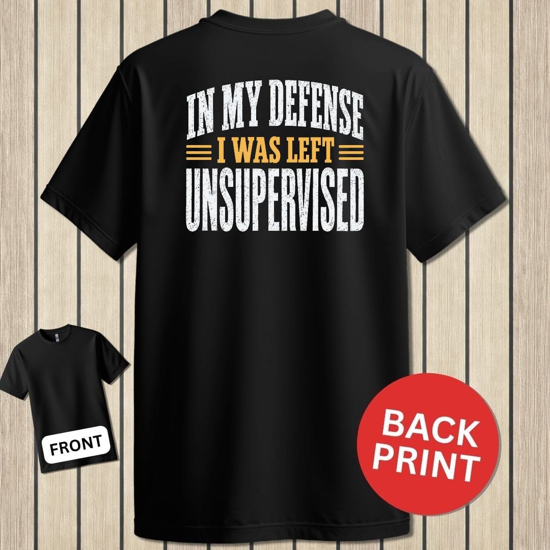 NavyHumor Classic Tee Black / S I Was Left Unsupervised
