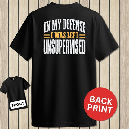 NavyHumor Classic Tee Black / S I Was Left Unsupervised