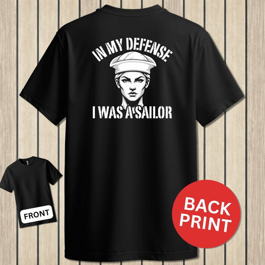 NavyHumor Classic Tee Black / S In My Defense - Female