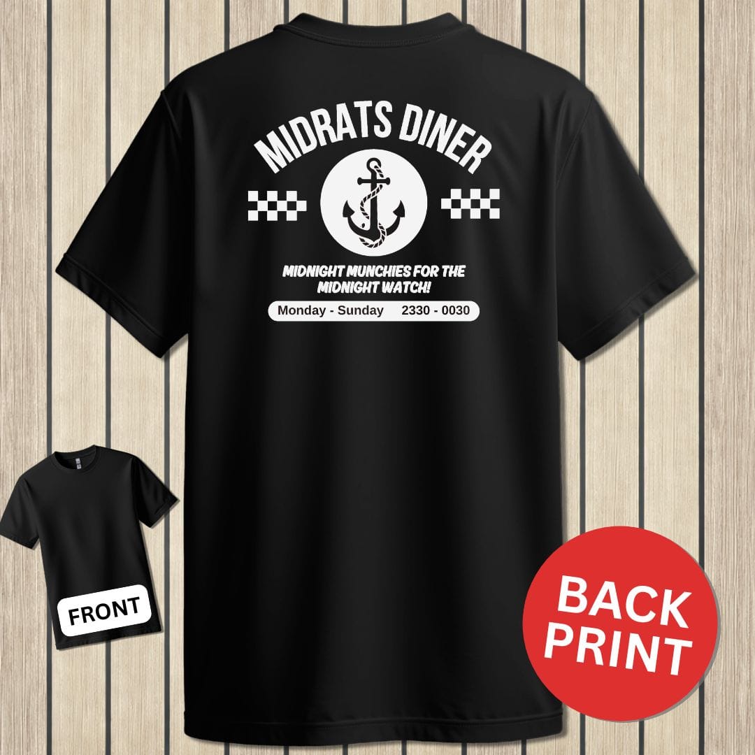 NavyHumor Classic Tee Black / S MIdrats Diner - Anchor