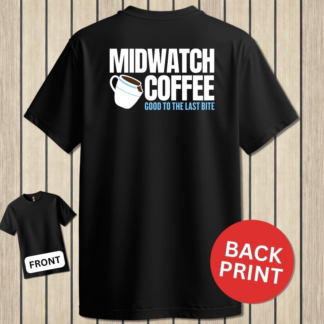 NavyHumor Classic Tee Black / S Midwatch Coffee - Good to the Last Bite