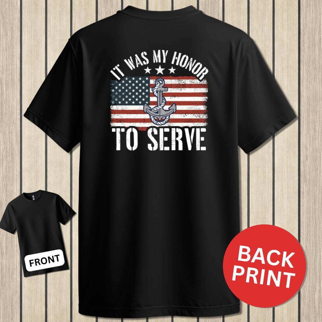 NavyHumor Classic Tee Black / S My Honor To Serve