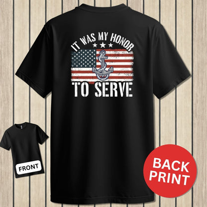 NavyHumor Classic Tee Black / S My Honor To Serve