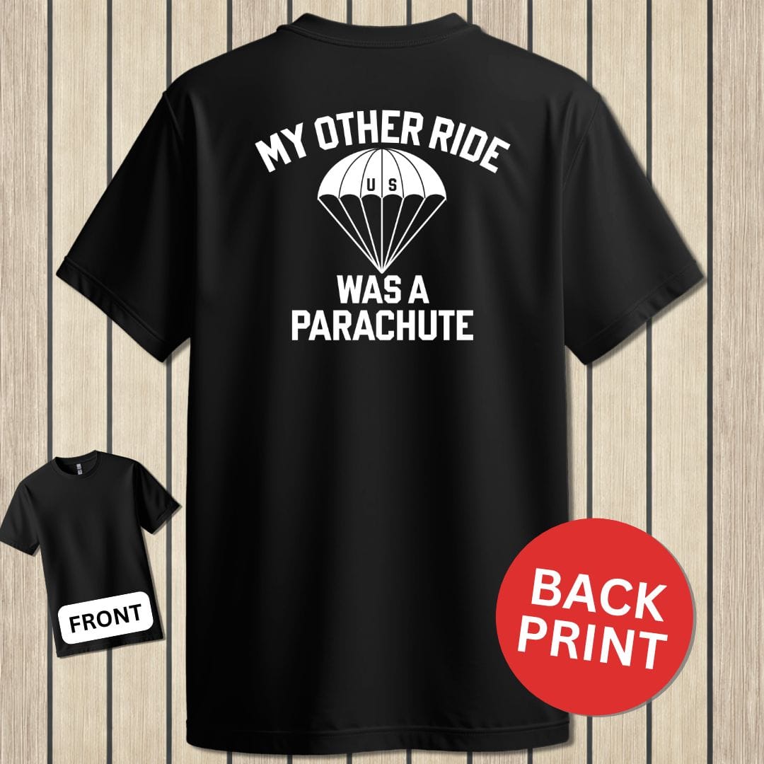 NavyHumor Classic Tee Black / S My Other Ride Was A Parachute