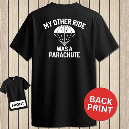 NavyHumor Classic Tee Black / S My Other Ride Was A Parachute