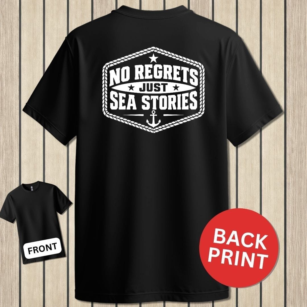 NavyHumor Classic Tee Black / S No Regrets, Just Sea Stories
