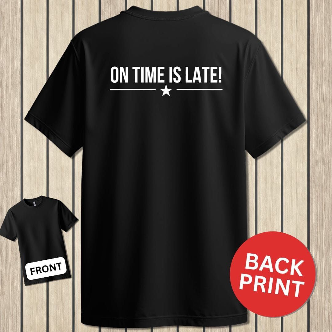 NavyHumor Classic Tee Black / S On Time Is Late