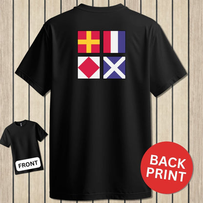 NavyHumor Classic Tee Black / S Signal Flag RTFM