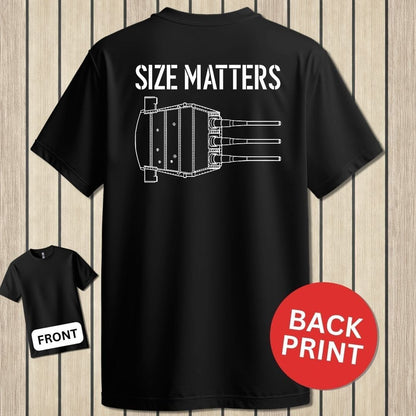 NavyHumor Classic Tee Black / S Size Matters - Battleship