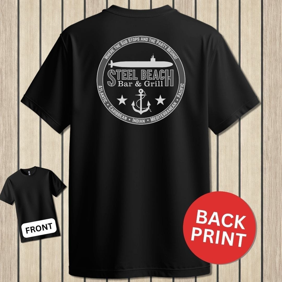 NavyHumor Classic Tee Black / S Steel Beach Bar & Grill - Submarine