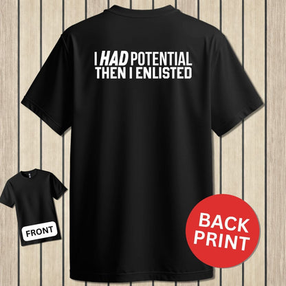 NavyHumor Classic Tee Black / S Then I Enlisted