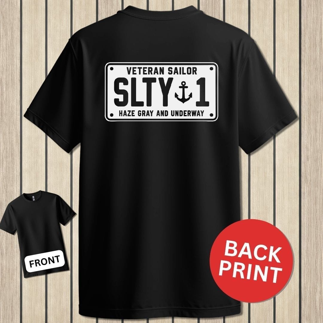 NavyHumor Classic Tee Black / S Veteran Sailor License Plate