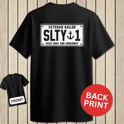 NavyHumor Classic Tee Black / S Veteran Sailor License Plate