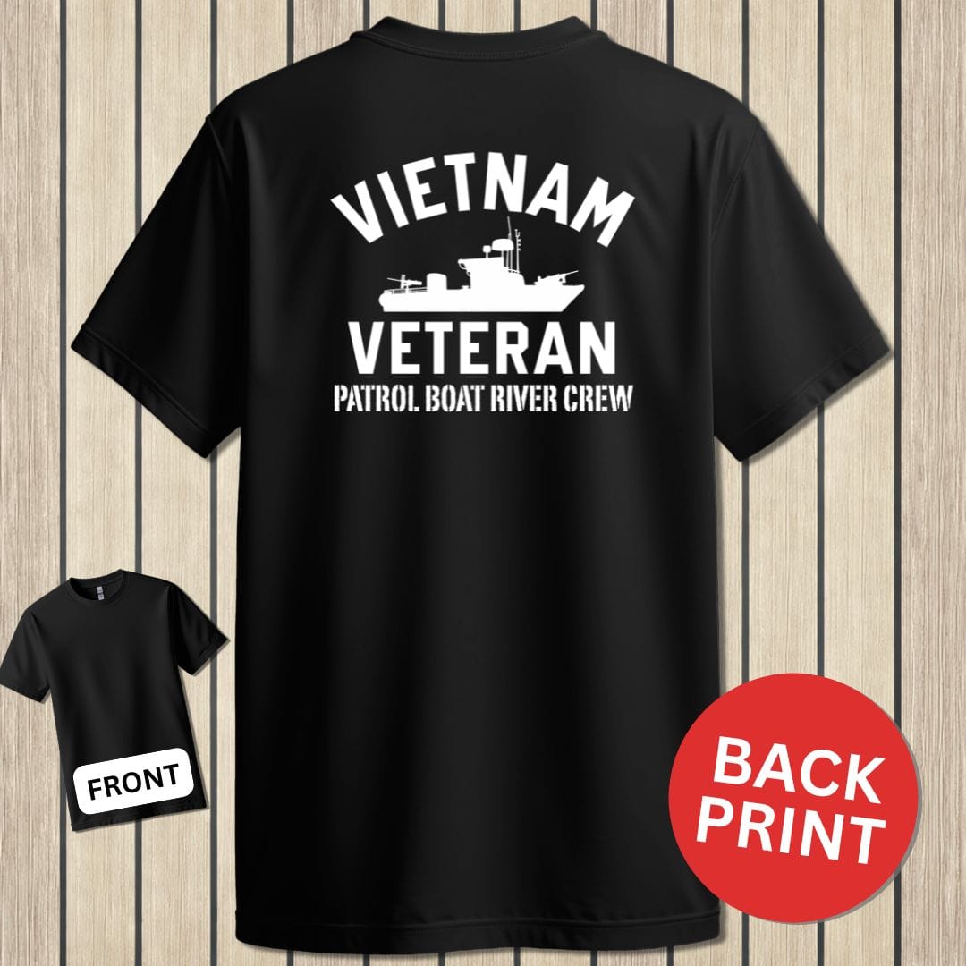 NavyHumor Classic Tee Black / S Vietnam Veteran - PBR Crew