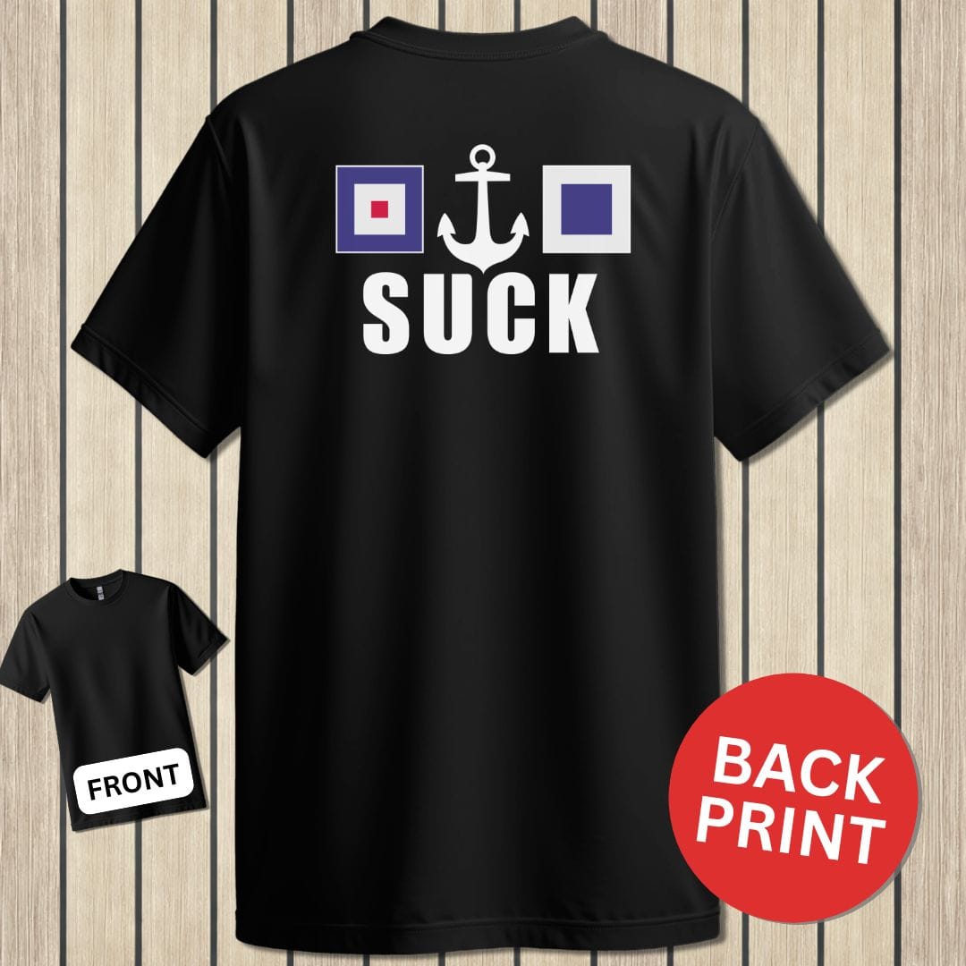 NavyHumor Classic Tee Black / S W(anchor)S Suck