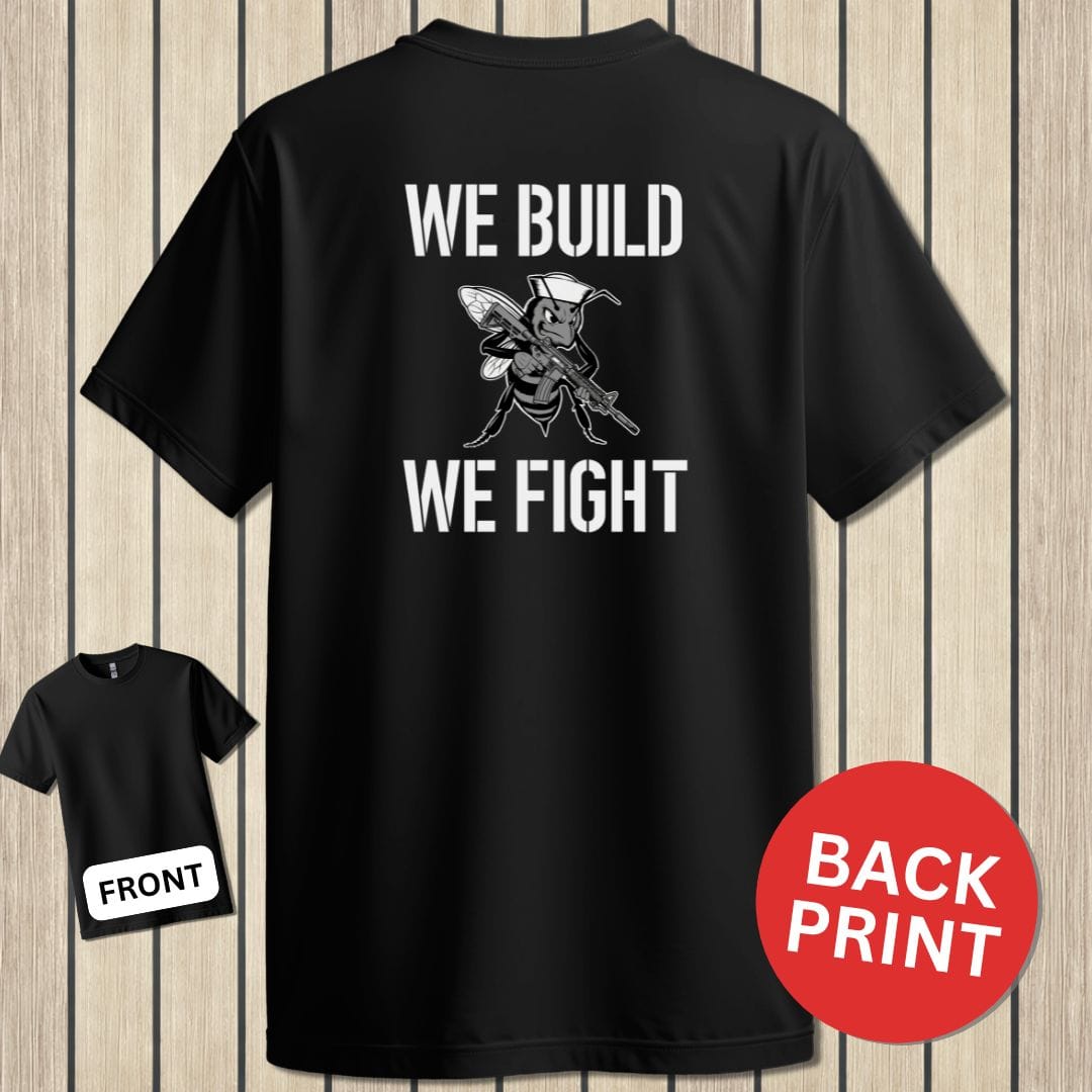 NavyHumor Classic Tee Black / S We Build, We Fight