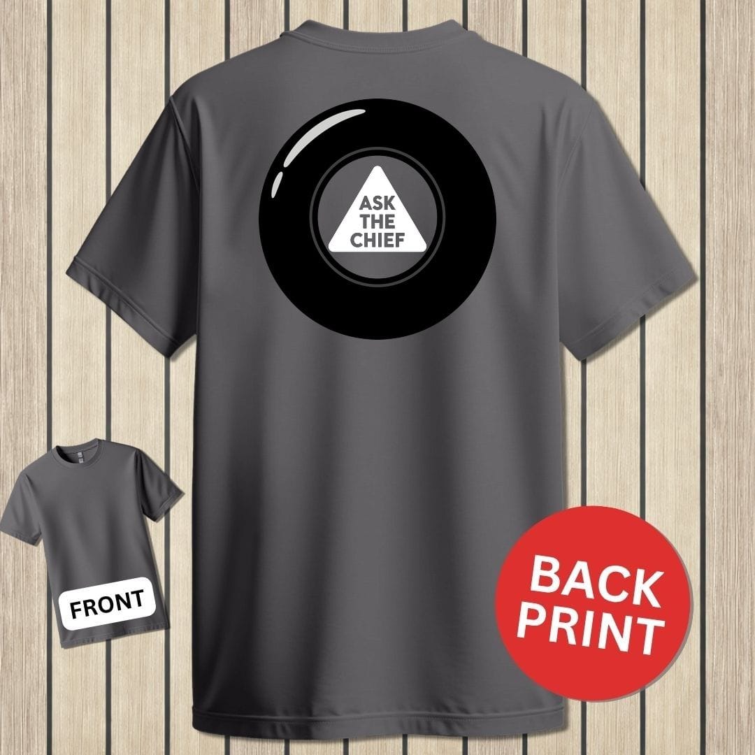 NavyHumor Classic Tee Charcoal / S Ask The Chief Eight Ball