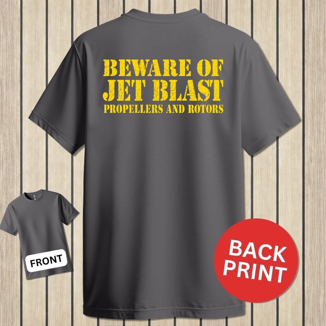 NavyHumor Classic Tee Charcoal / S Beware of Jet Blast