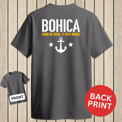 NavyHumor Classic Tee Charcoal / S BOHICA - It Gets Worse