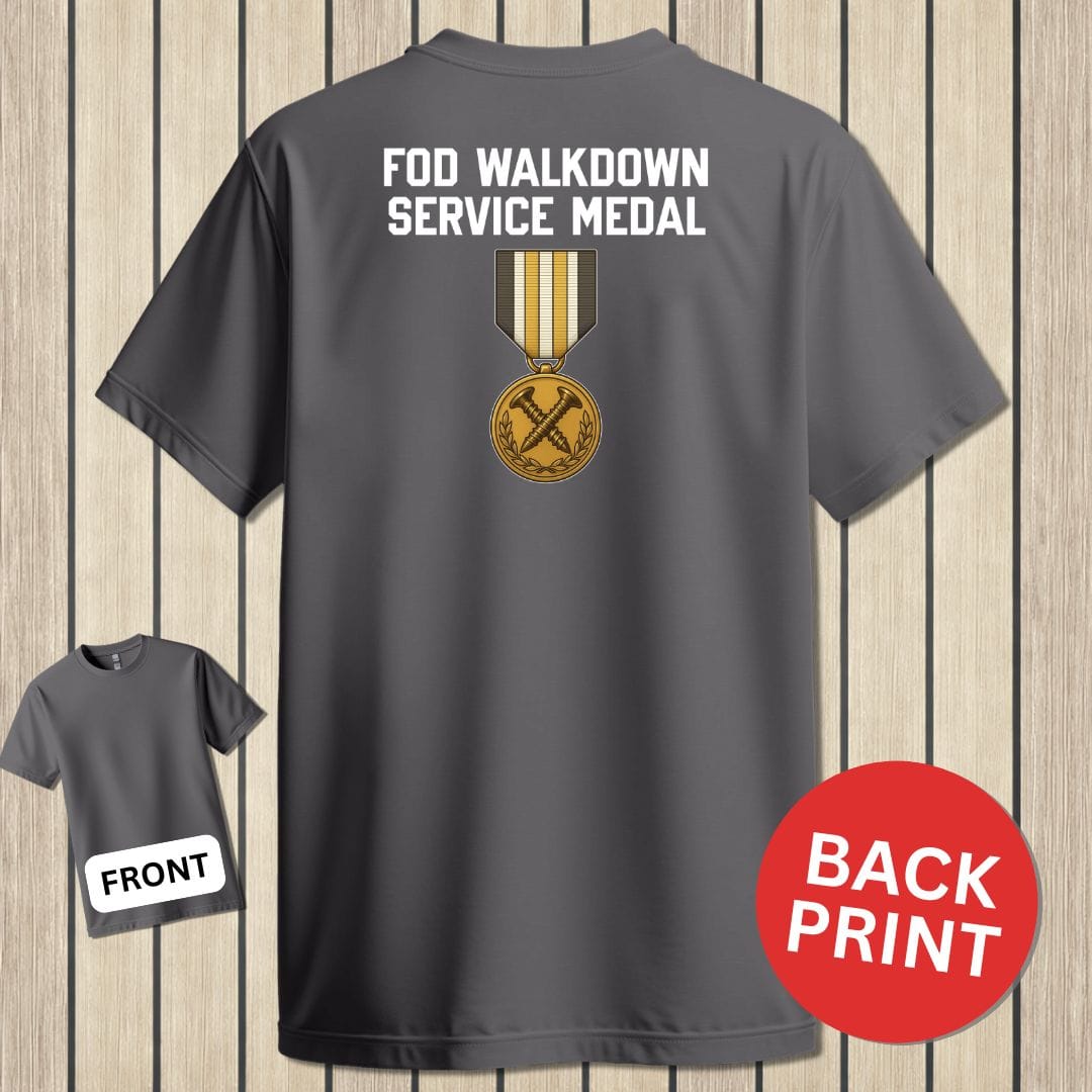 NavyHumor Classic Tee Charcoal / S FOD Walkdown Service Medal