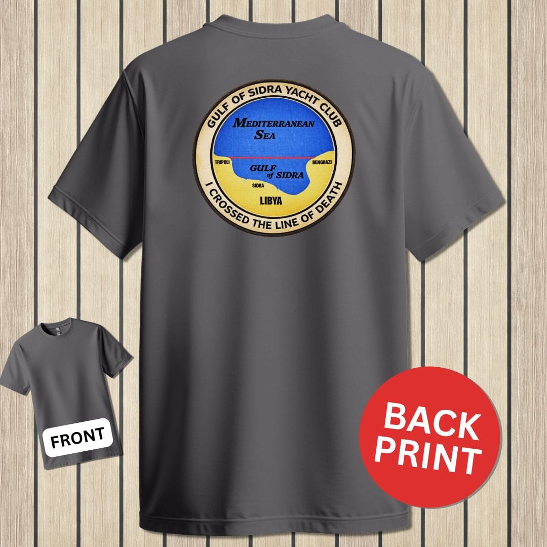 NavyHumor Classic Tee Charcoal / S Gulf of Sidra Yacht Club - Line of Death
