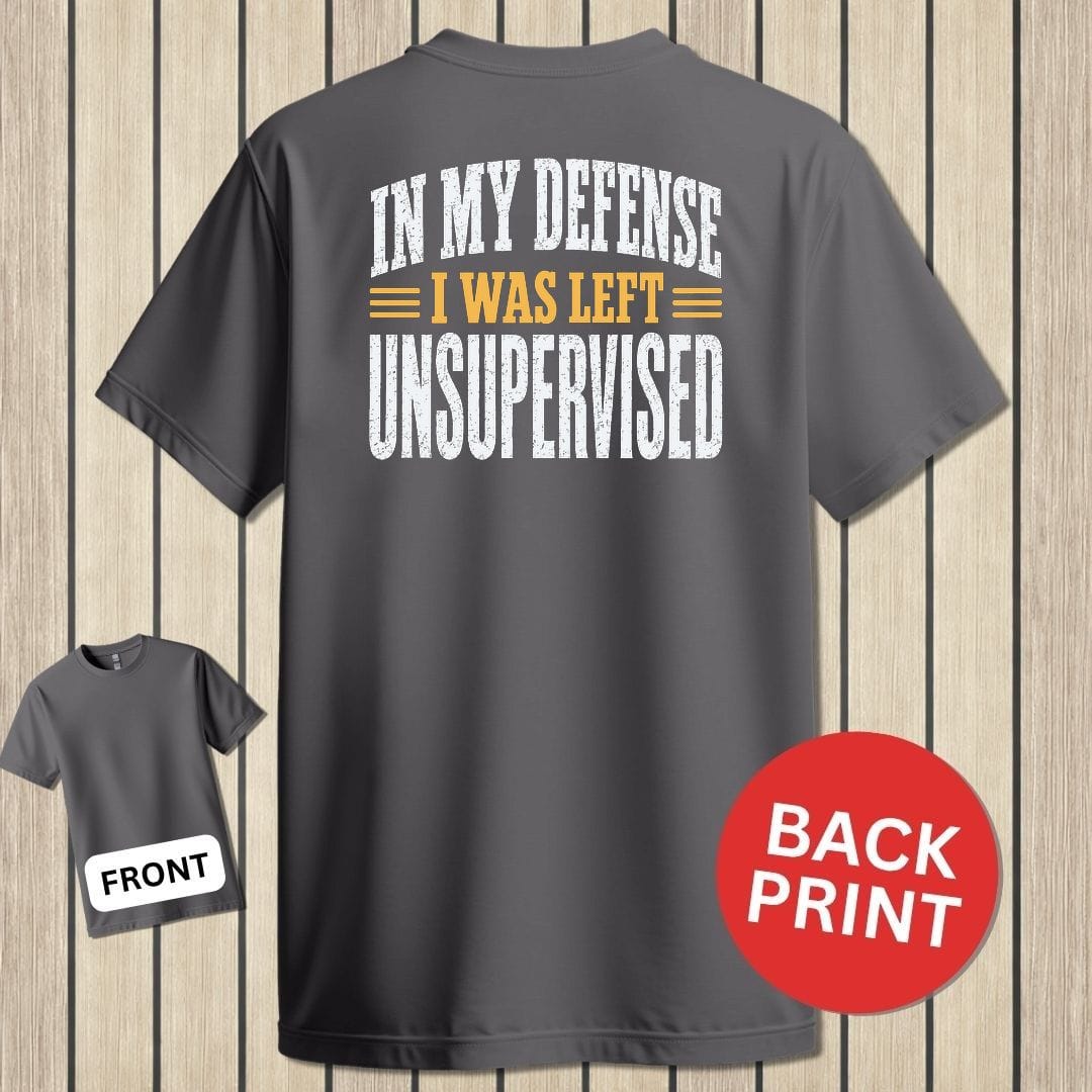 NavyHumor Classic Tee Charcoal / S I Was Left Unsupervised