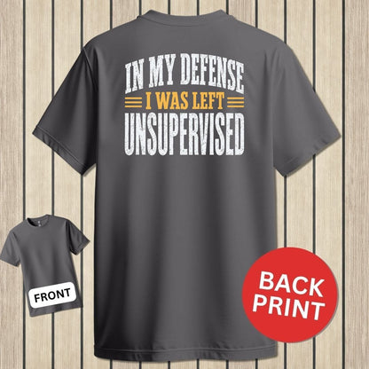 NavyHumor Classic Tee Charcoal / S I Was Left Unsupervised