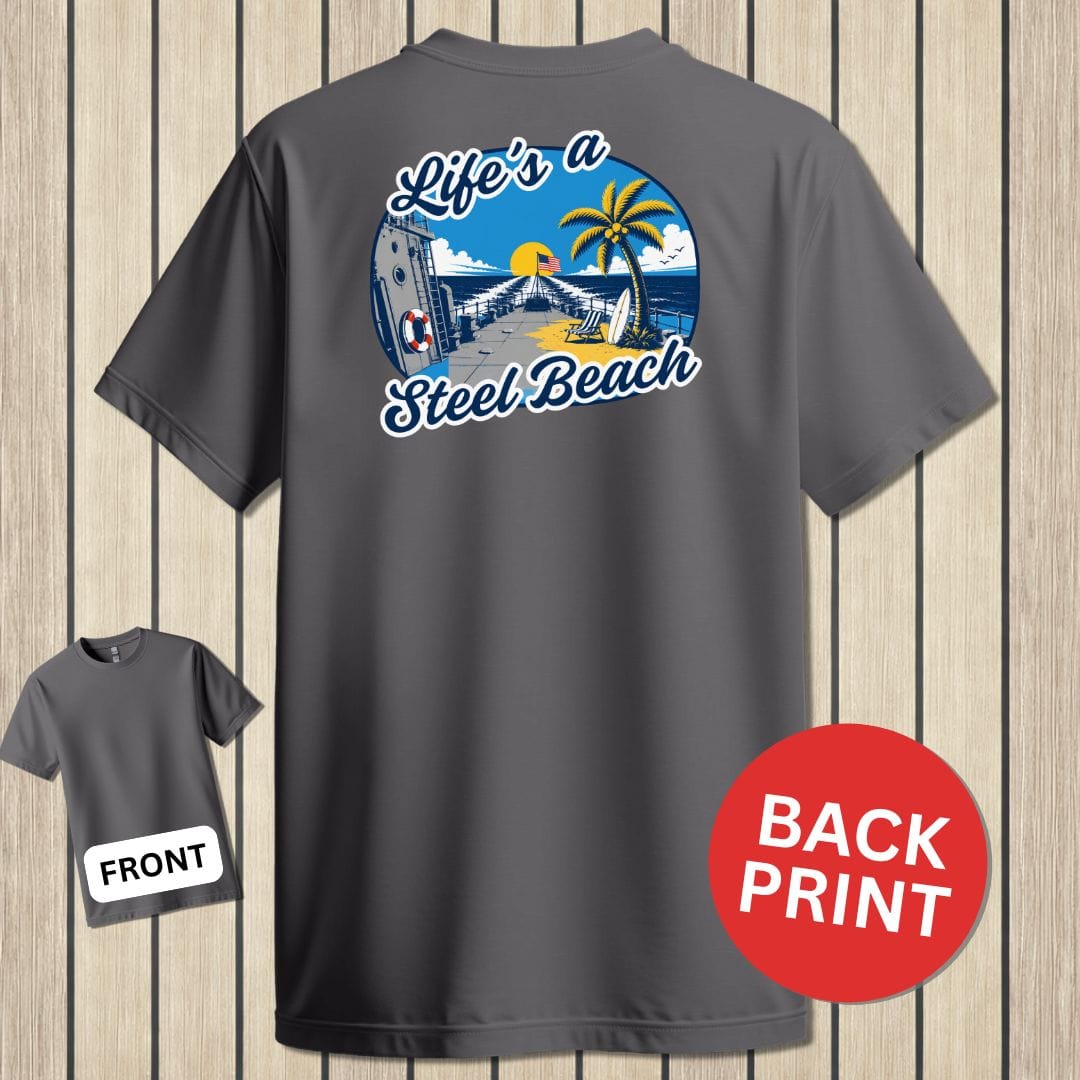 NavyHumor Classic Tee Charcoal / S Life's A Steel Beach