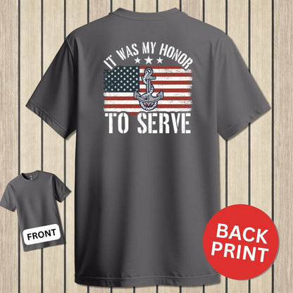 NavyHumor Classic Tee Charcoal / S My Honor To Serve
