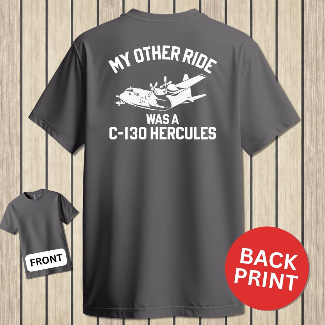 NavyHumor Classic Tee Charcoal / S My Other Ride Was A C-130