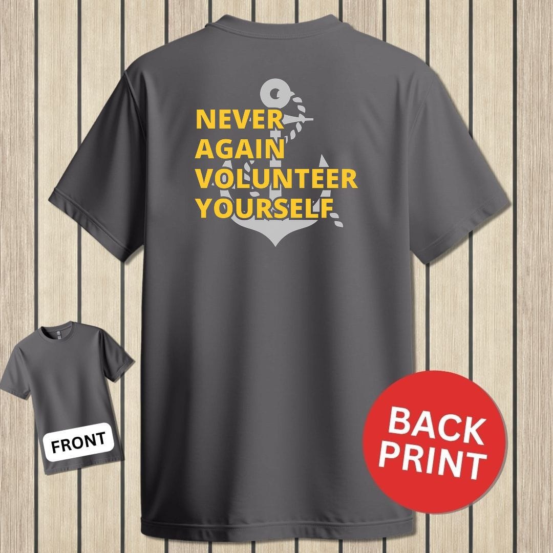 NavyHumor Classic Tee Charcoal / S Never Again Volunteer Yourself