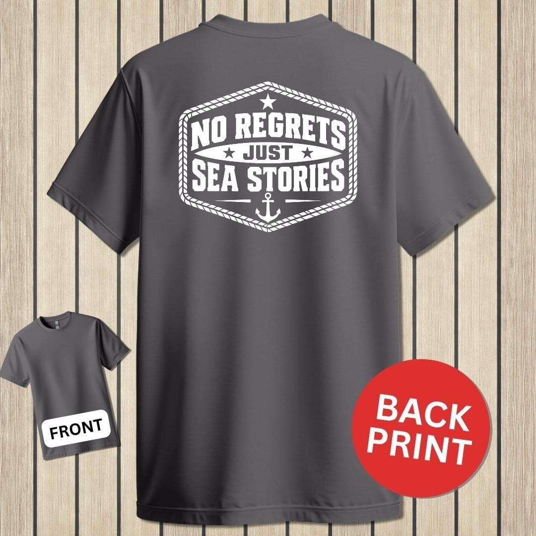 NavyHumor Classic Tee Charcoal / S No Regrets, Just Sea Stories