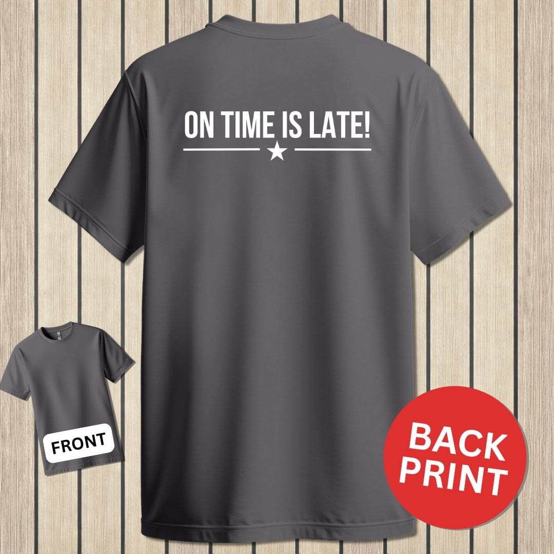NavyHumor Classic Tee Charcoal / S On Time Is Late