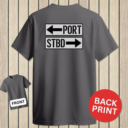 NavyHumor Classic Tee Charcoal / S PORT STBD Sign