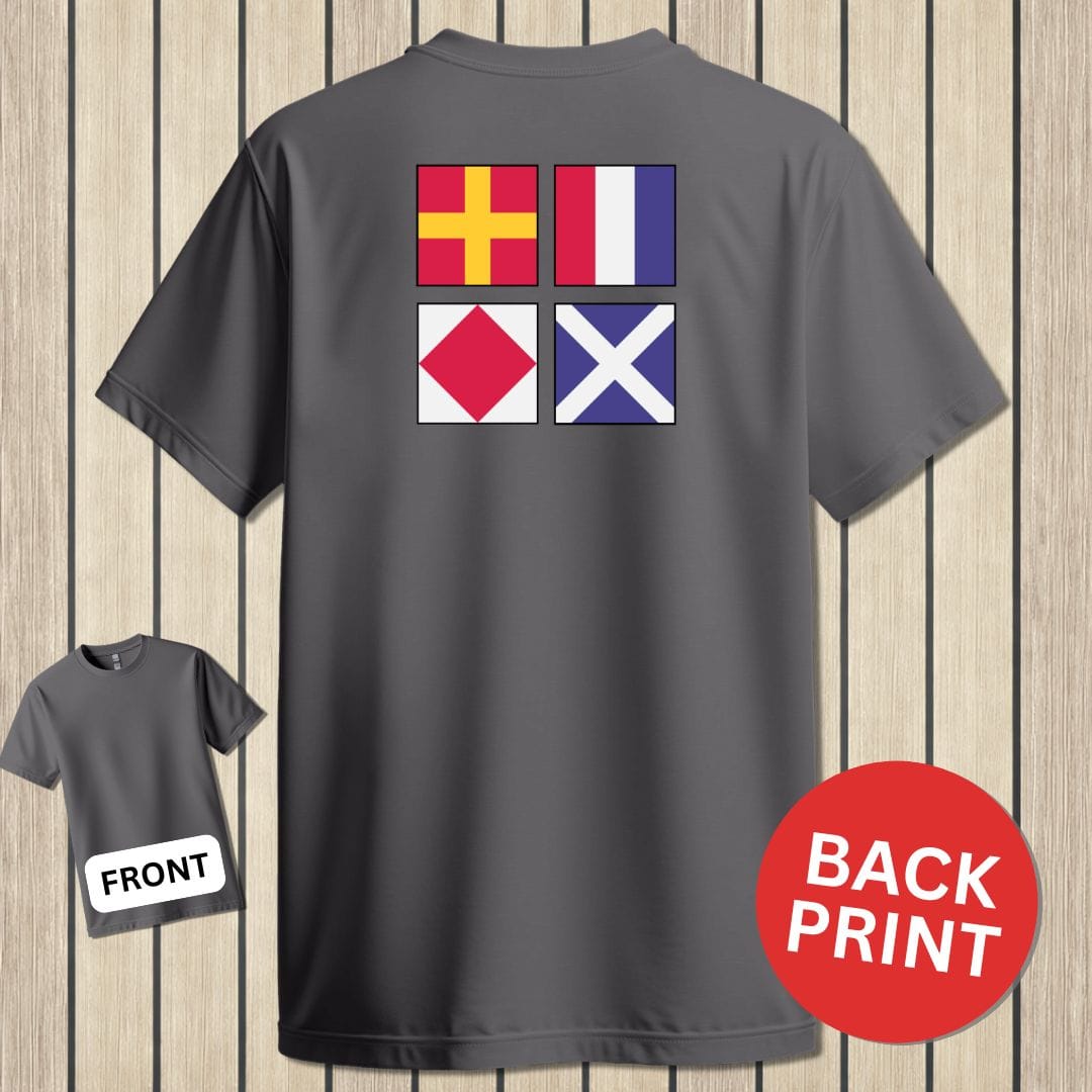 NavyHumor Classic Tee Charcoal / S Signal Flag RTFM
