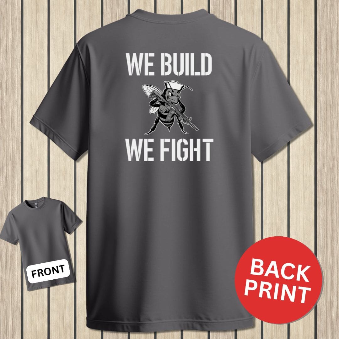 NavyHumor Classic Tee Charcoal / S We Build, We Fight
