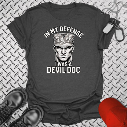 NavyHumor Classic Tee Dark Heather / S I Was A Devil Doc