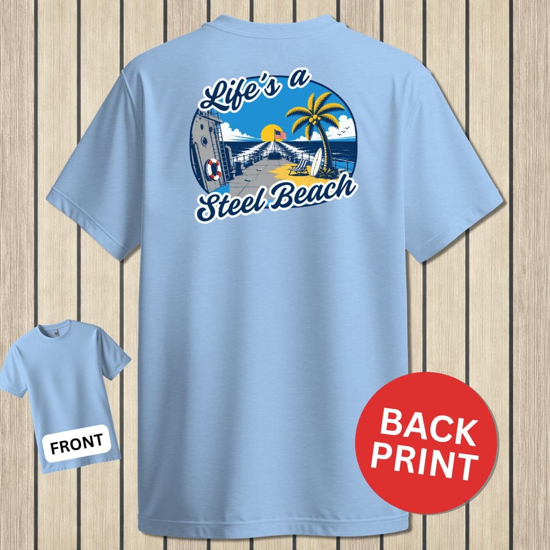 NavyHumor Classic Tee Light Blue / S Life's A Steel Beach